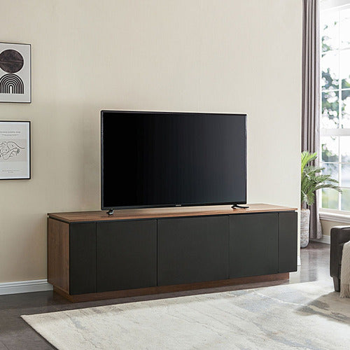 MONUMENT FURNITURE DARK OAK & BLACK HOLLYWOOD TV CABINET