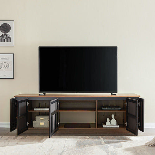 MONUMENT FURNITURE DARK OAK & BLACK HOLLYWOOD TV CABINET