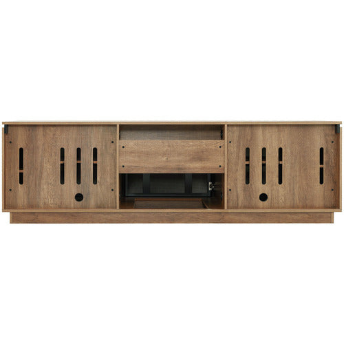 MONUMENT FURNITURE DARK OAK & BLACK HOLLYWOOD TV CABINET