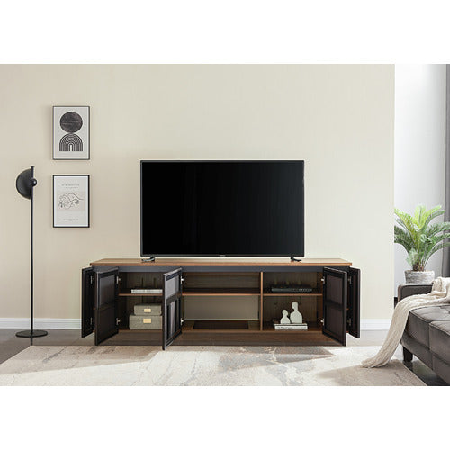 MONUMENT FURNITURE DARK OAK & BLACK HOLLYWOOD TV CABINET