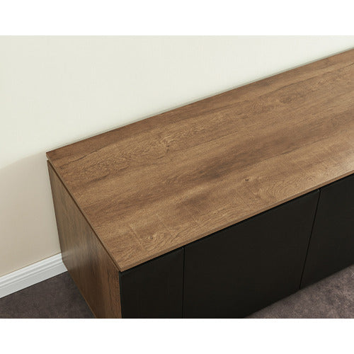 MONUMENT FURNITURE DARK OAK & BLACK HOLLYWOOD TV CABINET