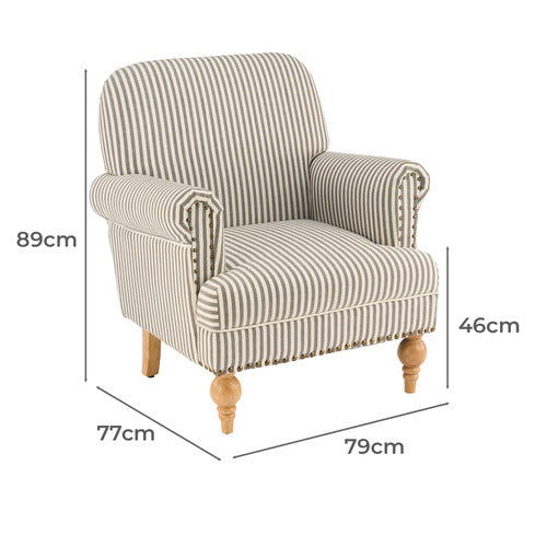 CASSINGTON HOME DARVIN STRIPE ARMCHAIR