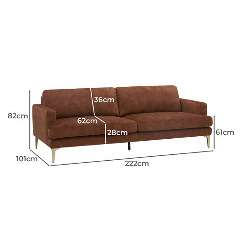 DARYA 3 SEATER VELVET SOFA