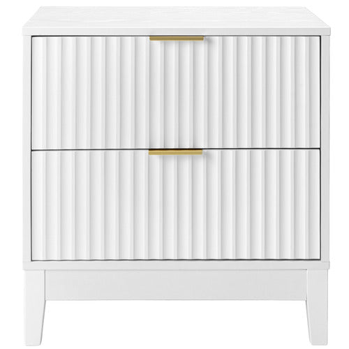 CORE LIVING DECORIS 2 DRAWER RIBBED BEDSIDE TABLE