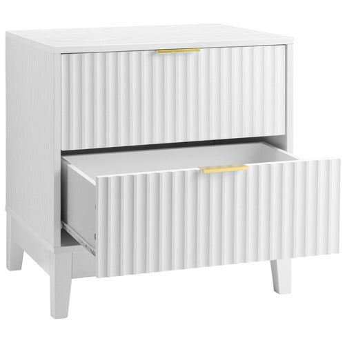 CORE LIVING DECORIS 2 DRAWER RIBBED BEDSIDE TABLE