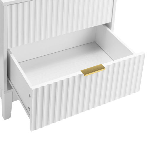 CORE LIVING DECORIS 2 DRAWER RIBBED BEDSIDE TABLE