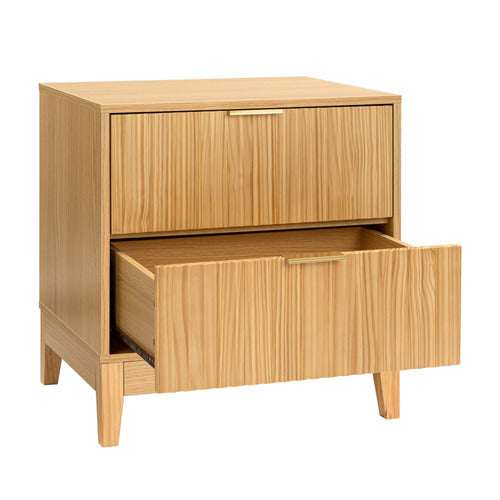 CORE LIVING DECORIS 2 DRAWER RIBBED BEDSIDE TABLES (SET OF 2)
