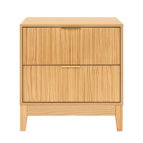 CORE LIVING DECORIS 2 DRAWER RIBBED BEDSIDE TABLES (SET OF 2)