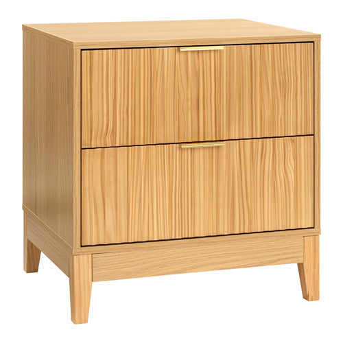 CORE LIVING DECORIS 2 DRAWER RIBBED BEDSIDE TABLES (SET OF 2)