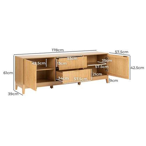 CORE LIVING DECORIS 2 DOOR 2 DRAWER TV UNIT