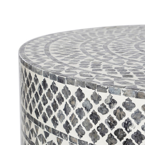 THE DECOR STORE DENISE ROUND CAPIZ SHELL COFFEE TABLE