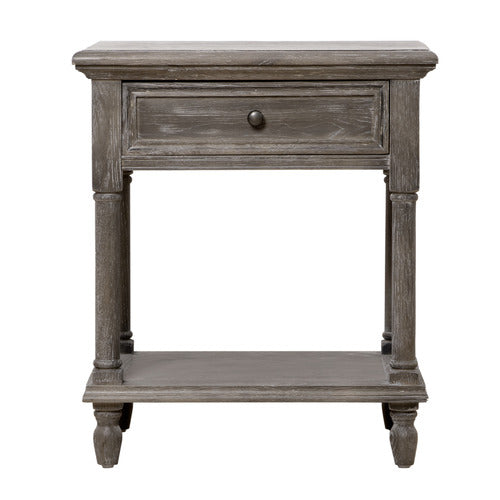 NATURALLY PROVINICIAL DEWEY OAK WOOD BEDSIDE TABLE