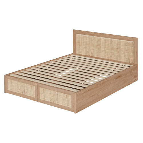 LIVING FUSION HOLLY RATTAN PLATFORM BED WITH UNDERBED DRAWERS