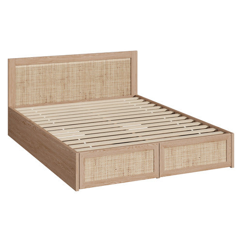 LIVING FUSION HOLLY RATTAN PLATFORM BED WITH UNDERBED DRAWERS