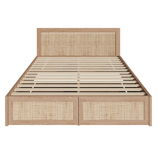LIVING FUSION HOLLY RATTAN PLATFORM BED WITH UNDERBED DRAWERS