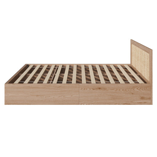 LIVING FUSION HOLLY RATTAN PLATFORM BED WITH UNDERBED DRAWERS