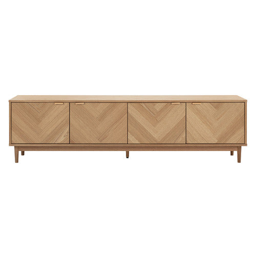 200CM DION HERRINGBONE OAK WOOD TV UNIT