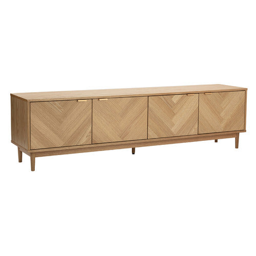 200CM DION HERRINGBONE OAK WOOD TV UNIT