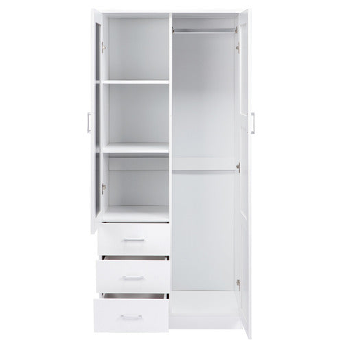 CORE LIVING WHITE MORANA 2 DOOR 3 DRAWER WARDROBE