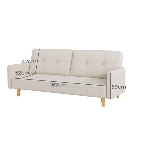 OAKLEIGH HOME DORTHY 3 SEATER SINGLE SOFA BED