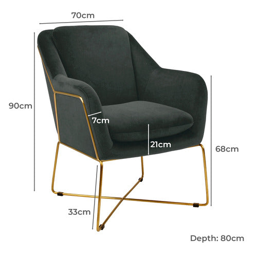BROOKLYN AND BELLA DOVER VELVET ARMCHAIR