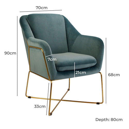 BROOKLYN AND BELLA DOVER VELVET ARMCHAIR