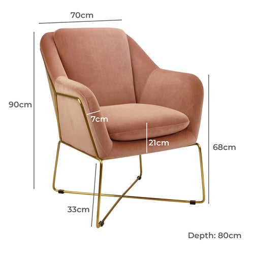 BROOKLYN AND BELLA DOVER VELVET ARMCHAIR