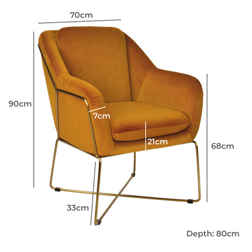 BROOKLYN AND BELLA DOVER VELVET ARMCHAIR