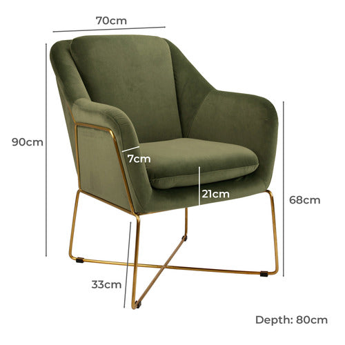 BROOKLYN AND BELLA DOVER VELVET ARMCHAIR