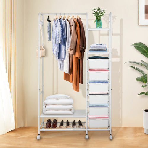 OAKLEIGH HOME DREVAN 3 SHELF CLOTHING RACK WITH STORAGE