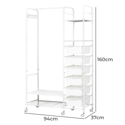 OAKLEIGH HOME DREVAN 3 SHELF CLOTHING RACK WITH STORAGE