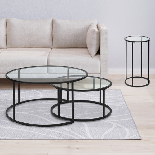 ESTUDIO FURNITURE 3 PIECE COCO NESTING COFFEE & SIDE TABLE SET