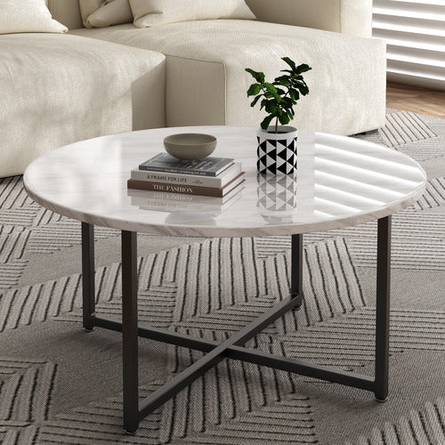 EVER DREAMING LIVING GAEL FAUX MARBLE COFFEE TABLE