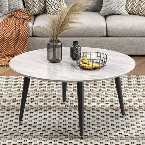 EVER DREAMING LIVING ZAEL FAUX MARBLE COFFEE TABLE