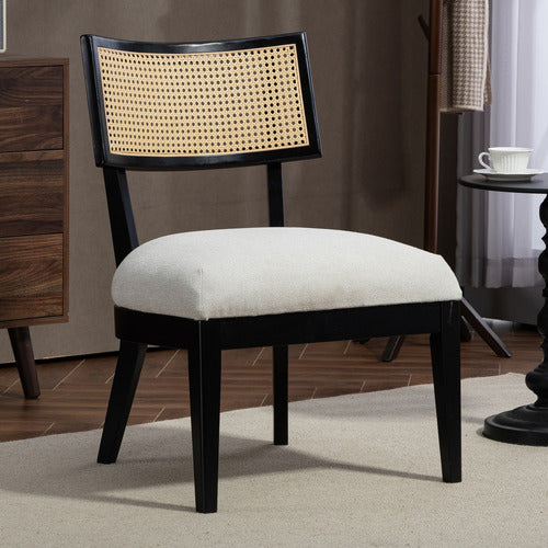 EVIE HOME HUDSON RUBBERWOOD ACCENT CHAIR