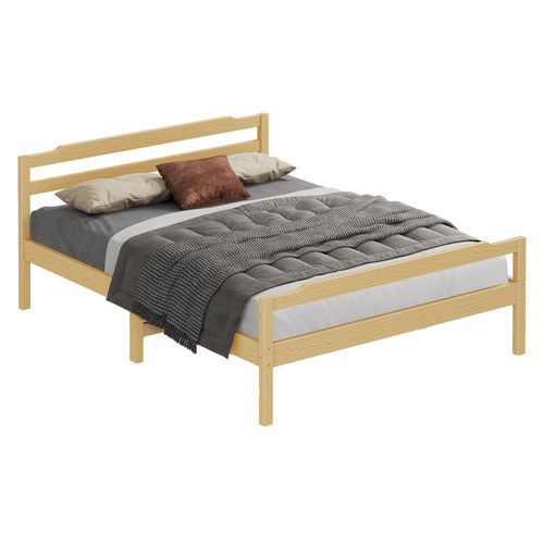 HOXTON ROOM LYNA PINE WOOD BED & TIGHT TOP MATTRESS