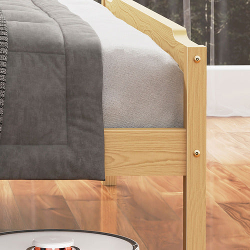 HOXTON ROOM LYNA PINE WOOD BED & TIGHT TOP MATTRESS