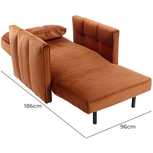 ECHO VELVET SINGLE SOFA BED