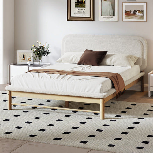 LIVING FUSION EDEN BOUCLE QUEEN PLATFORM BED