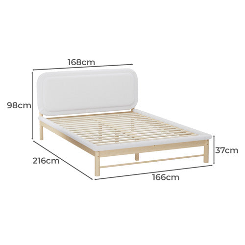 LIVING FUSION EDEN BOUCLE QUEEN PLATFORM BED
