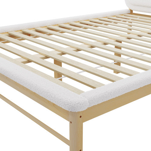 LIVING FUSION EDEN BOUCLE QUEEN PLATFORM BED
