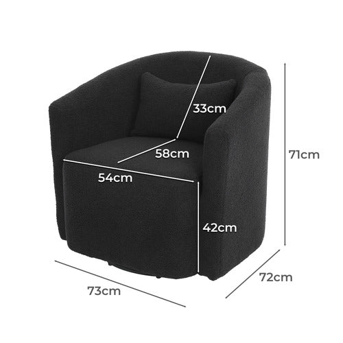 OAKLEIGH HOME EDGAR FAUX SHERPA SWIVEL ARMCHAIR
