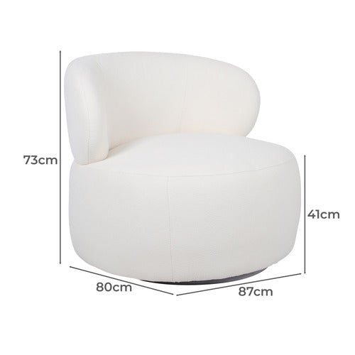 BY DESIGNS EDITH BOUCLE SWIVEL ARMCHAIR