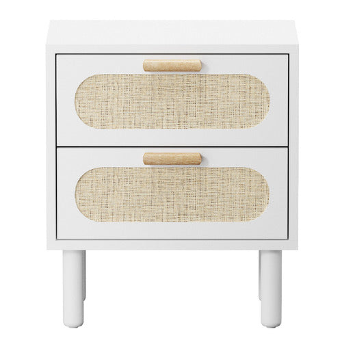 LIVING FUSION ELDRIC RATTAN 2 DRAWER BEDSIDE TABLE