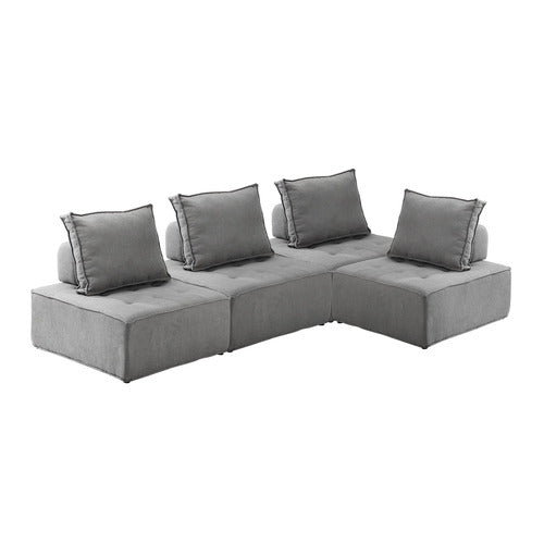 LIVING FUSION ELGA UPHOLSTERED ARMLESS LOUNGE CHAIRS (SET OF 4)