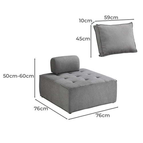LIVING FUSION ELGA UPHOLSTERED ARMLESS LOUNGE CHAIR