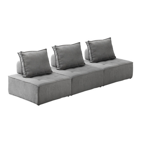 LIVING FUSION ELGA UPHOLSTERED ARMLESS LOUNGE CHAIRS (SET OF 3)