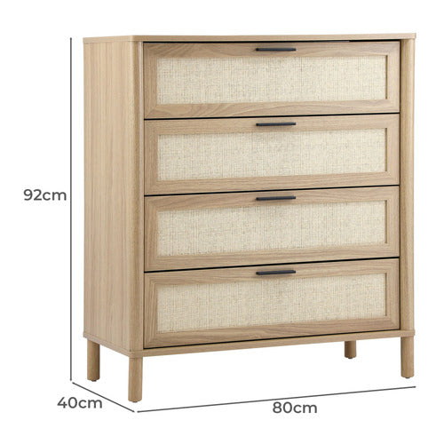 LIVING FUSION ELIDA RATTAN 4 DRAWER CHEST
