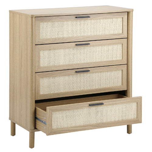 LIVING FUSION ELIDA RATTAN 4 DRAWER CHEST