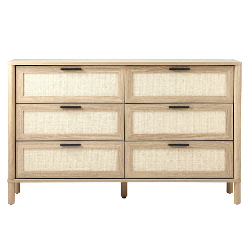 LIVING FUSION ELIDA RATTAN 6 DRAWER CHEST